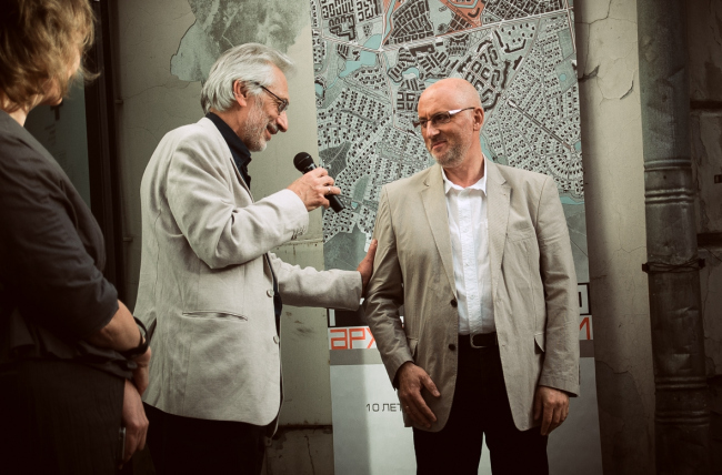 Alexander Asadov and Vladimir Bindeman at the inauguration of "Architecturium City" Exhibition  "Architecturium"/ Yuri Pankratov
