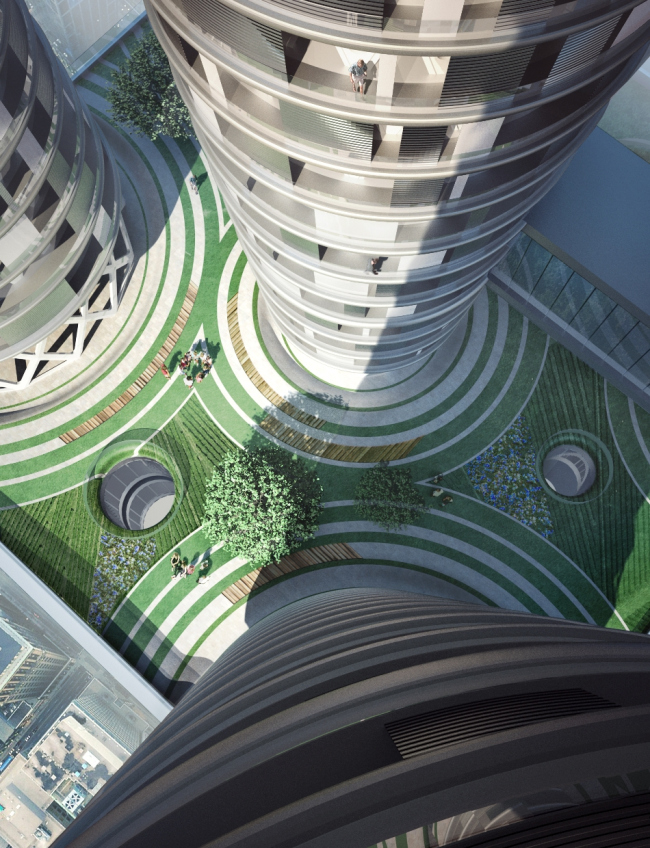 Project of the skyscraper upon the Arcology concept for Hong-Kong. 2014 � TOTEMENT / PAPER