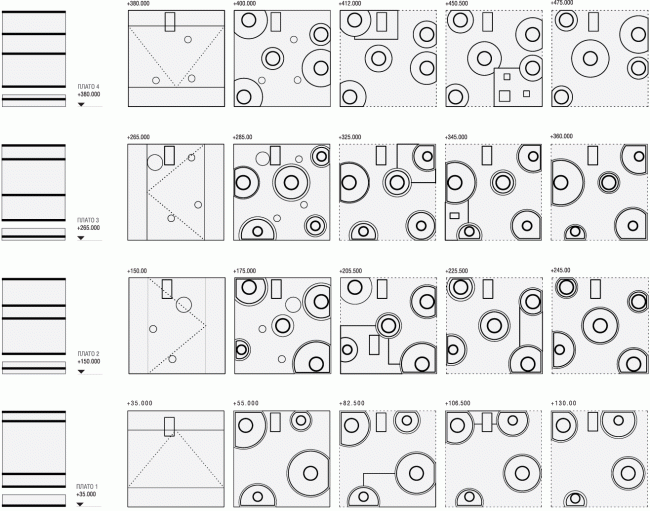 Section views of the floors  TOTEMENT / PAPER