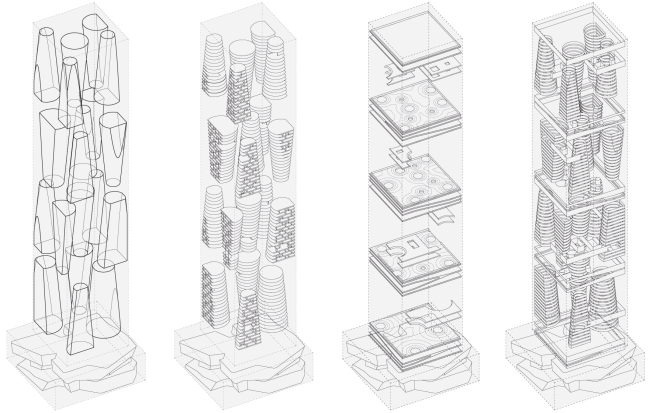 Structure: levels, platos, glazing � TOTEMENT / PAPER