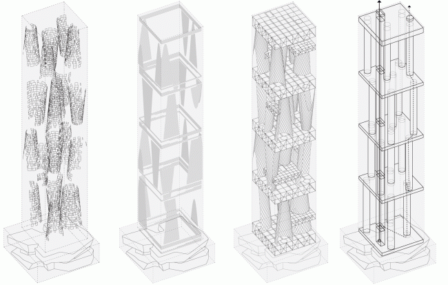 Structure: screens, lamellae, building structural system, vertical communication � TOTEMENT / PAPER