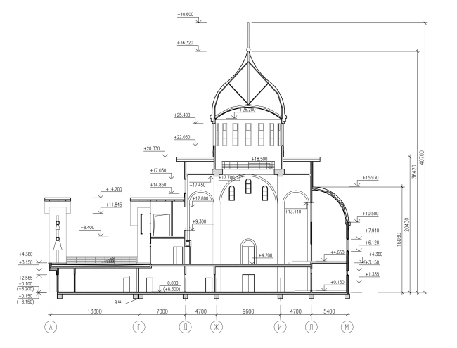Section plan 2-2 © Eugene Gerasimov and Partners