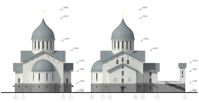 Facade in the axes 9-1  Eugene Gerasimov and Partners