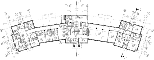 Plan of the first floor of the parish house  Eugene Gerasimov and Partners