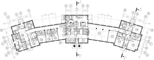 Plan of the first floor of the parish house © Eugene Gerasimov and Partners