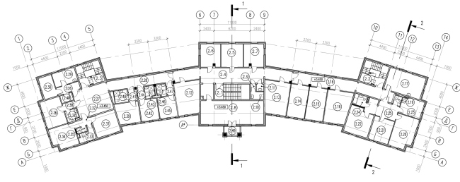 Plan of the second floor of the parish house © Eugene Gerasimov and Partners