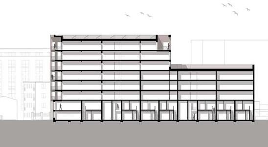 Bridport House_продольный разрез © Karakusevic Carson Architects