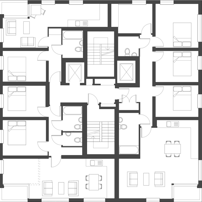 ����� ��� Stadhaus � �������. ���� 2-4-�� ������ � Waugh Thistleton Architects