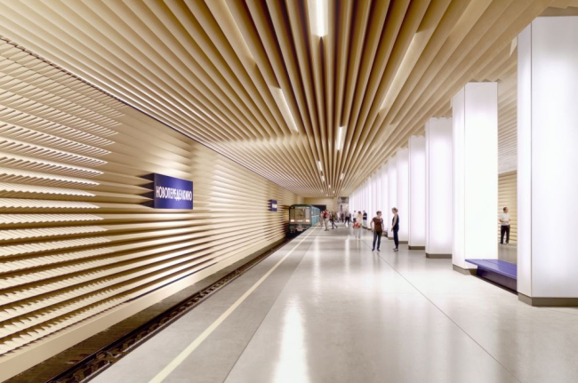Проект станции метро «Новопеределкино» © Palast Architekts 