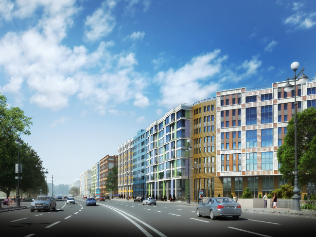 Multiapartment residential complex "Europe City" at the Medikov Avenue. Project, 2015 � Evgeny Gerasimov and Partners, SPEECH, nps tchoban voss