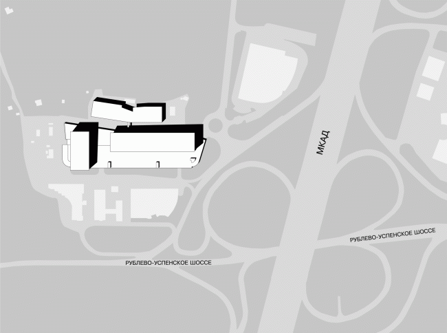 Location plan. Administrative and business center at the Rublev Shosse.  Sergey Kiselev and Partners