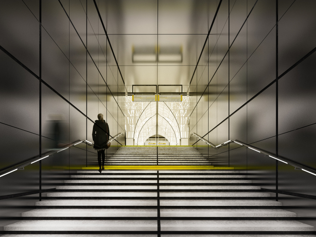 Дизайн станции метро «Новопеределкино» © United Riga Architects