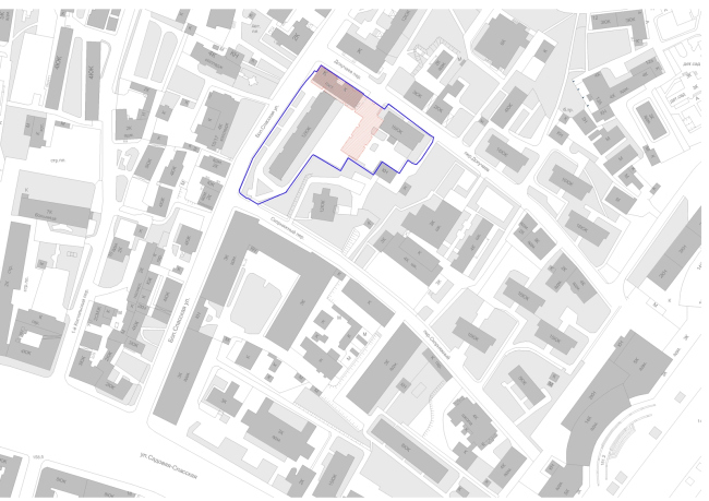 Apartment complex "Volga" at the Bolshaya Spasskaya Street. Location plan.  ADM