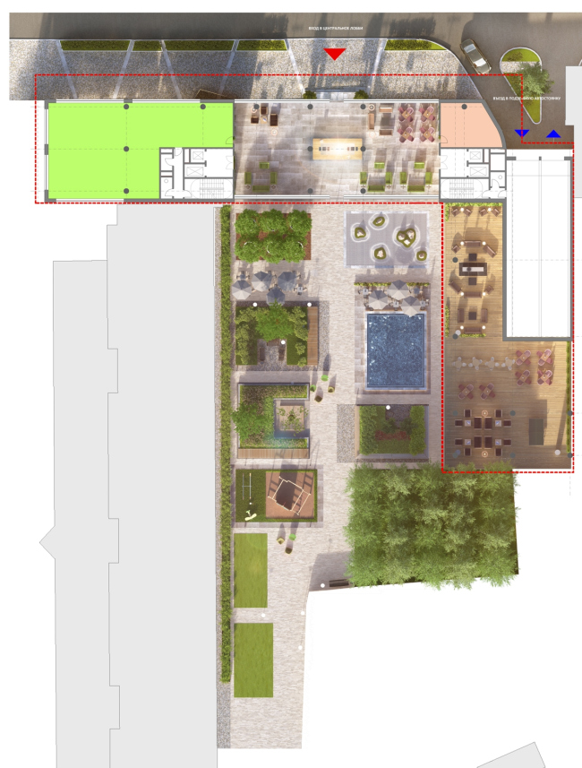 Apartment complex "Volga" at the Bolshaya Spasskaya Street. landscaping � ADM