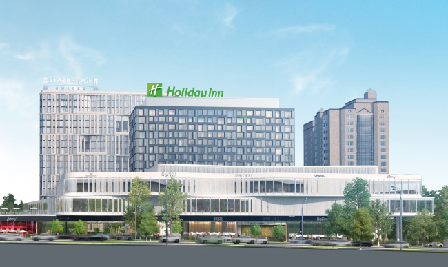 Hotel and shopping complex at the Leninsky Avenue. Overview from the avenue � ADM Studio