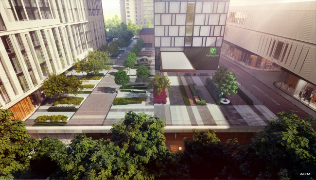 Hotel and shopping complex at the Leninsky Avenue. Square of two hotels � ADM Studio