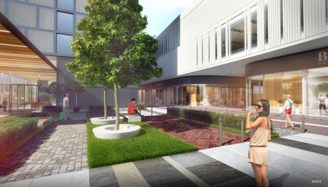 Hotel and shopping complex at the Leninsky Avenue. Improvement elements � ADM Studio