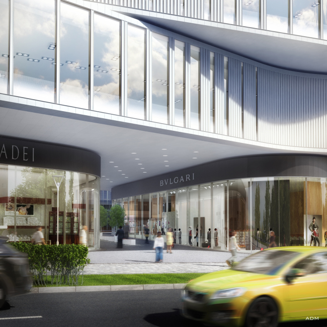 Hotel and shopping complex at the Leninsky Avenue. The arch leading to the courtyard of the complex � ADM Studio