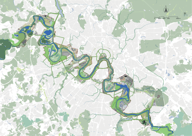 Concept of the riverfront development of the Moskva River  Turenscape International Limited