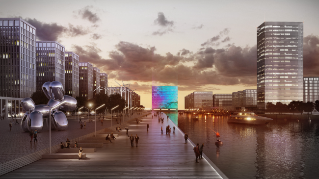 Concept of the riverfront development of the Moskva River  Meganom