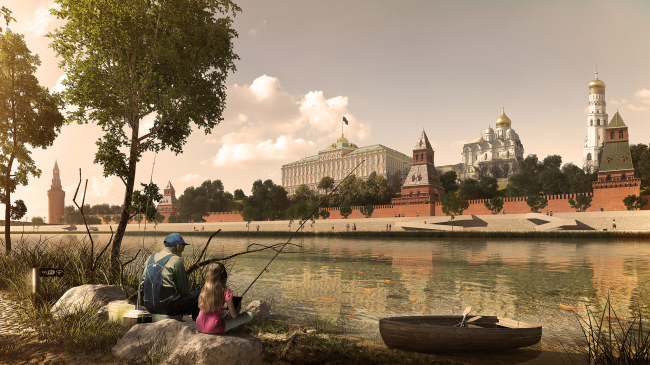 Concept of the riverfront development of the Moskva River � Meganom