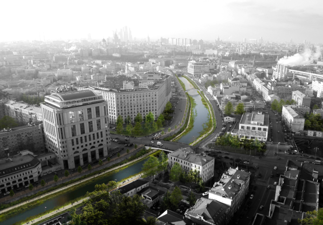 Concept of the riverfront development of the Moskva River  Meganom