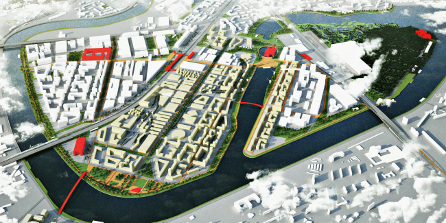 Concept of the riverfront development of the Moskva River  Maxwan + Atrium