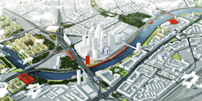 Concept of the riverfront development of the Moskva River  Maxwan + Atrium