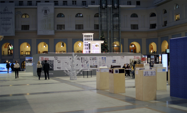 Glowing in the distance: the stand is dedicated to the architect Boris Belozersky. "Zodchestvo" 2014. Photo  Julia Tarabarina, Archi.ru