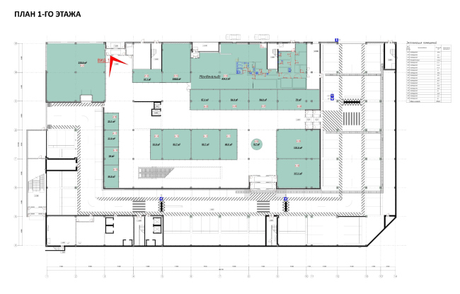 Shopping and entertainment center "Atlas". Plan of the first floor  UNK project
