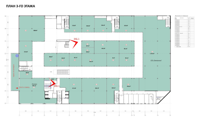 Shopping and entertainment center "Atlas". Plan of the third floor  UNK project