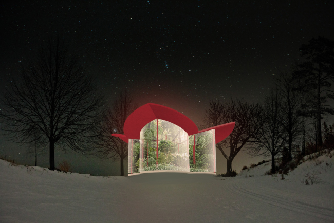 Greenhouse Cafe. Concept of the landscape development of "Mitino" Park. Landscape design studio Arteza � Arteza