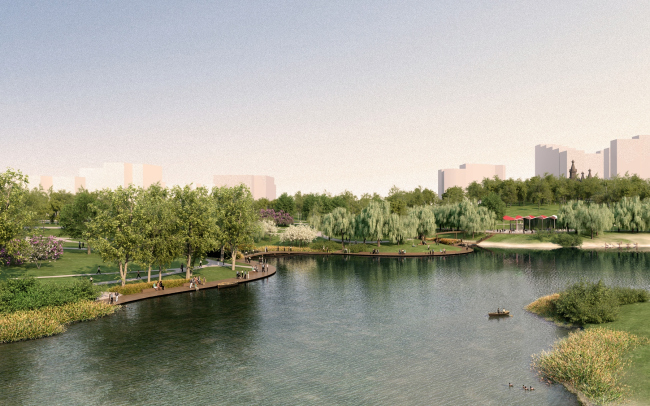 Overview. Concept of the landscape development of "Mitino" Park. Landscape design studio Arteza � Arteza