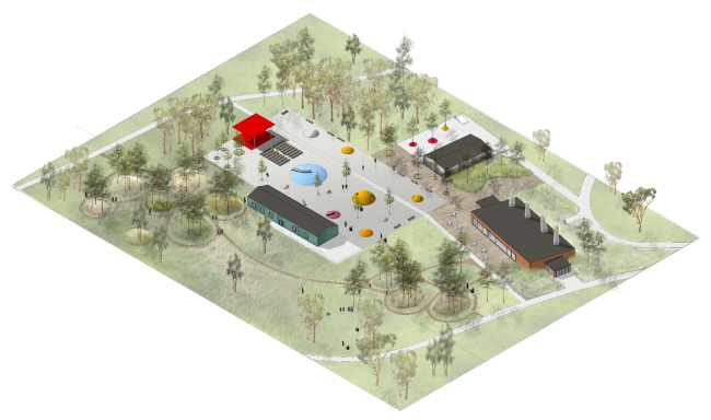 History and archaeology center. Concept of the landscape development of "Mitino" Park. Landscape design studio Arteza  Arteza