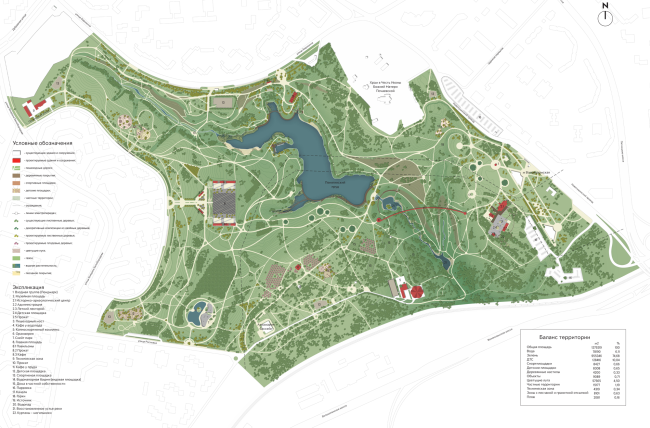 Architectural and planning organization of the territory. Concept of the landscape development of "Mitino" Park. Landscape design studio Arteza  Arteza