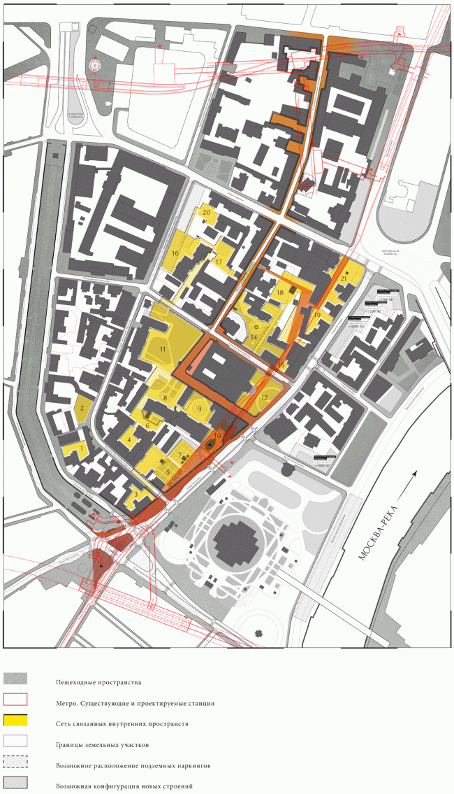 Master plan of the territory. Volkhonka Quarters - Culture Territory - Volkhonka Archive. Architectural and town-planning survey  "Ostozhenka" Bureau