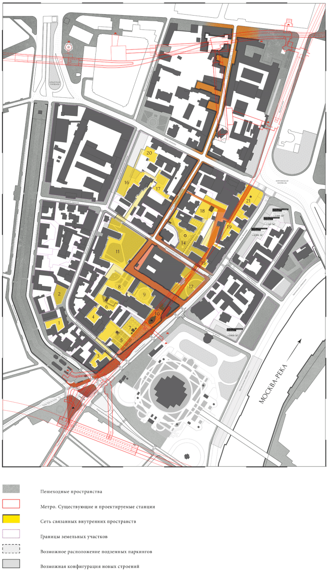 Master plan of the territory. Volkhonka Quarters - Culture Territory - Volkhonka Archive. Architectural and town-planning survey � "Ostozhenka" Bureau