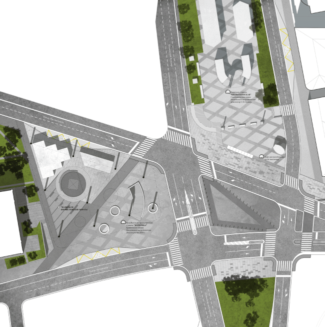 Fragment: Prechistenskiye Vorota Square. Volkhonka Quarters - Culture Territory - Volkhonka Archive. Architectural and town-planning survey � "Ostozhenka" Bureau