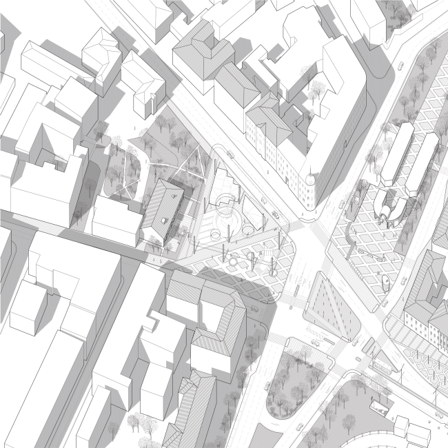 Perspective geometry of the Prechistenskiye Vorota Square. Volkhonka Quarters - Culture Territory - Volkhonka Archive. Architectural and town-planning survey � "Ostozhenka" Bureau