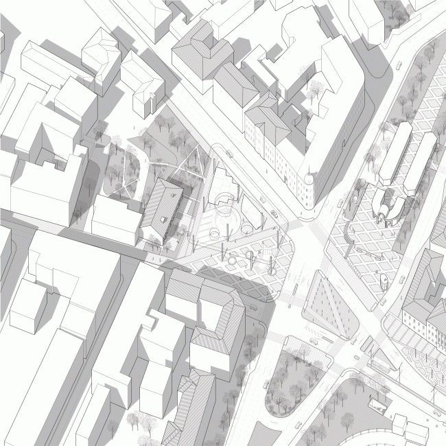 Perspective geometry of the Prechistenskiye Vorota Square. Volkhonka Quarters - Culture Territory - Volkhonka Archive. Architectural and town-planning survey � "Ostozhenka" Bureau