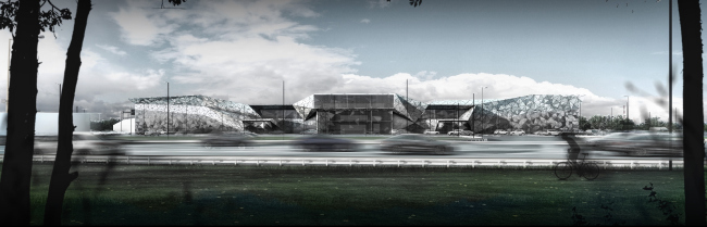 Multifunctional retail center "Five Planets". Main facade � Totan Kuzembaev Architectural Studio