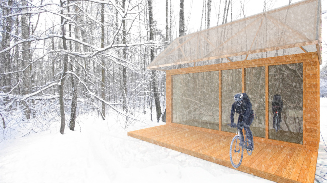 Eco house project. Forest bedroom  Totan Kuzembaev architectural studio