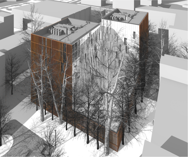 South facade, birds's height view © Sergey Skuratov ARCHITECTS
