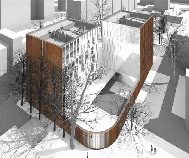 North facade, birds's height view � Sergey Skuratov ARCHITECTS