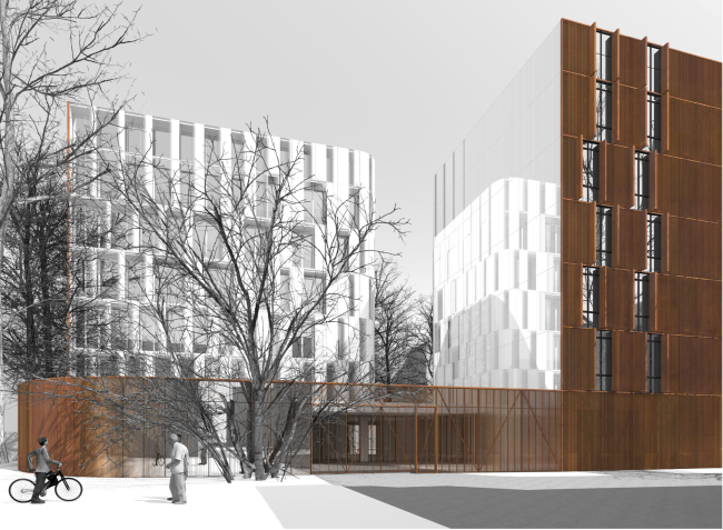 West facade. Entrance gate  Sergey Skuratov ARCHITECTS