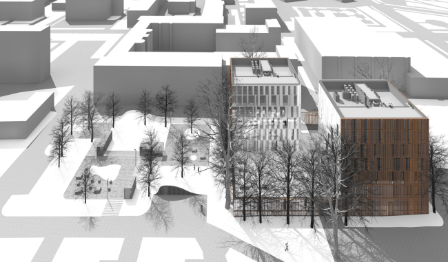 East facade, birds's height view � Sergey Skuratov ARCHITECTS