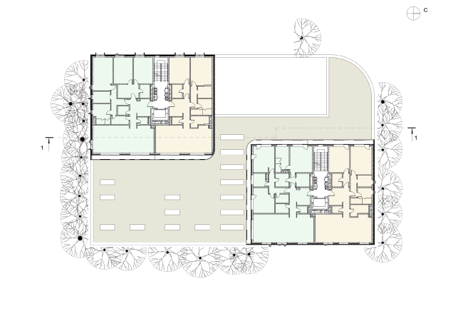 Plan of floors 1-6  Sergey Skuratov ARCHITECTS