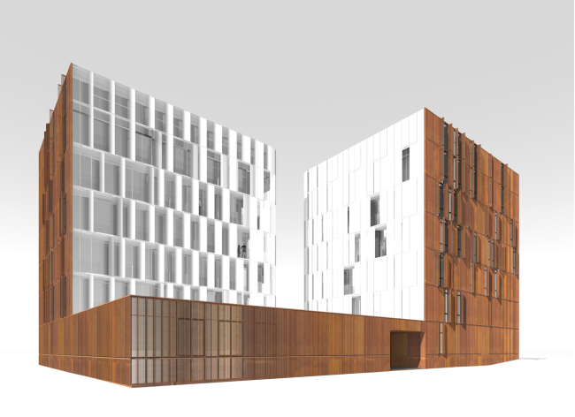 East facade. The blinds are opened � Sergey Skuratov ARCHITECTS
