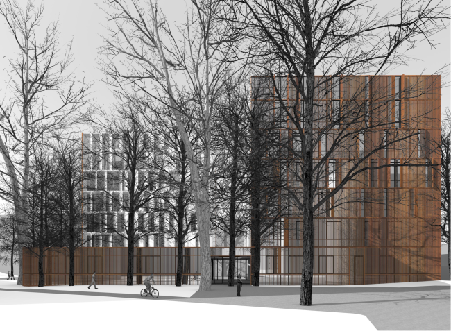 East facade. Entrance � Sergey Skuratov ARCHITECTS