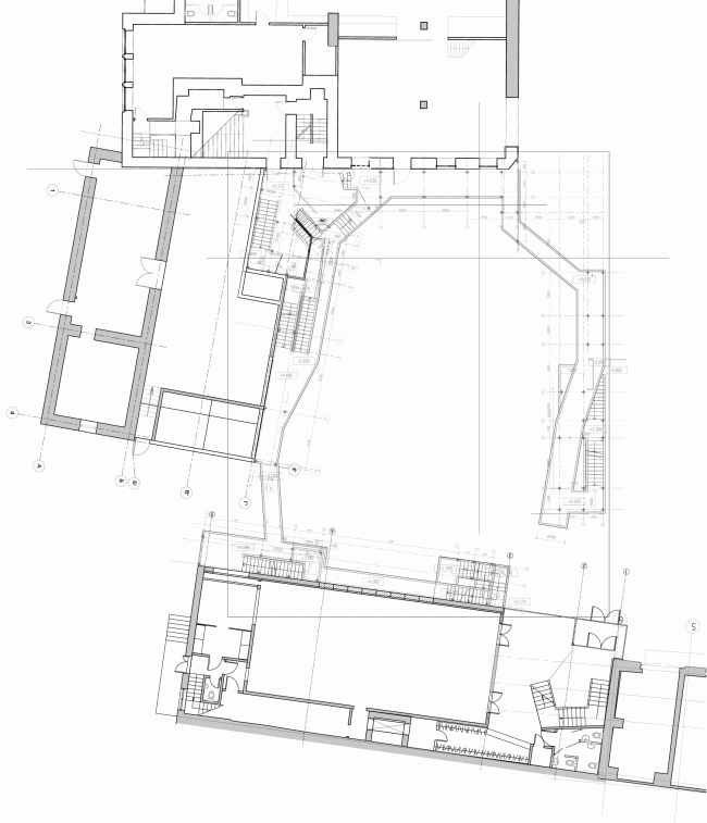 Plans of Buildings 1,2 and the yard galleries. "Electrotheater Stanislavsky". 2014  Wowhaus